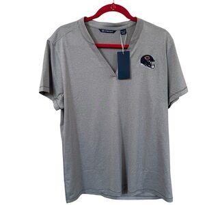 Cutter & Buck Chicago Bears V-Neck Performance Tee XXL Gray NFL Gear Embroidered